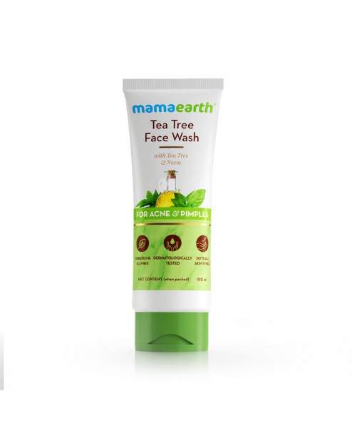  Mamaearth Tea Tree Natural Face Wash for Acne & Pimples Wash 100 ml